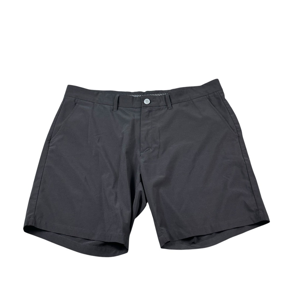 Primo Golf Solid Black Flat Front Performance Men's Golf Short Size 38 7" Inseam
